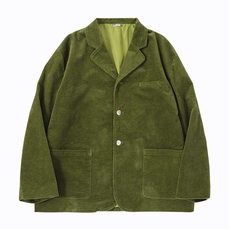 cryingcenter 鳄梨色洗水厚感灯芯绒复古西装外套 哭喊中心