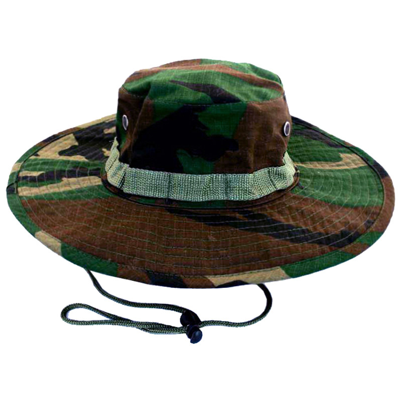 军迷户外美军时尚休闲迷彩圆边帽子旅行大檐战术军迷帽