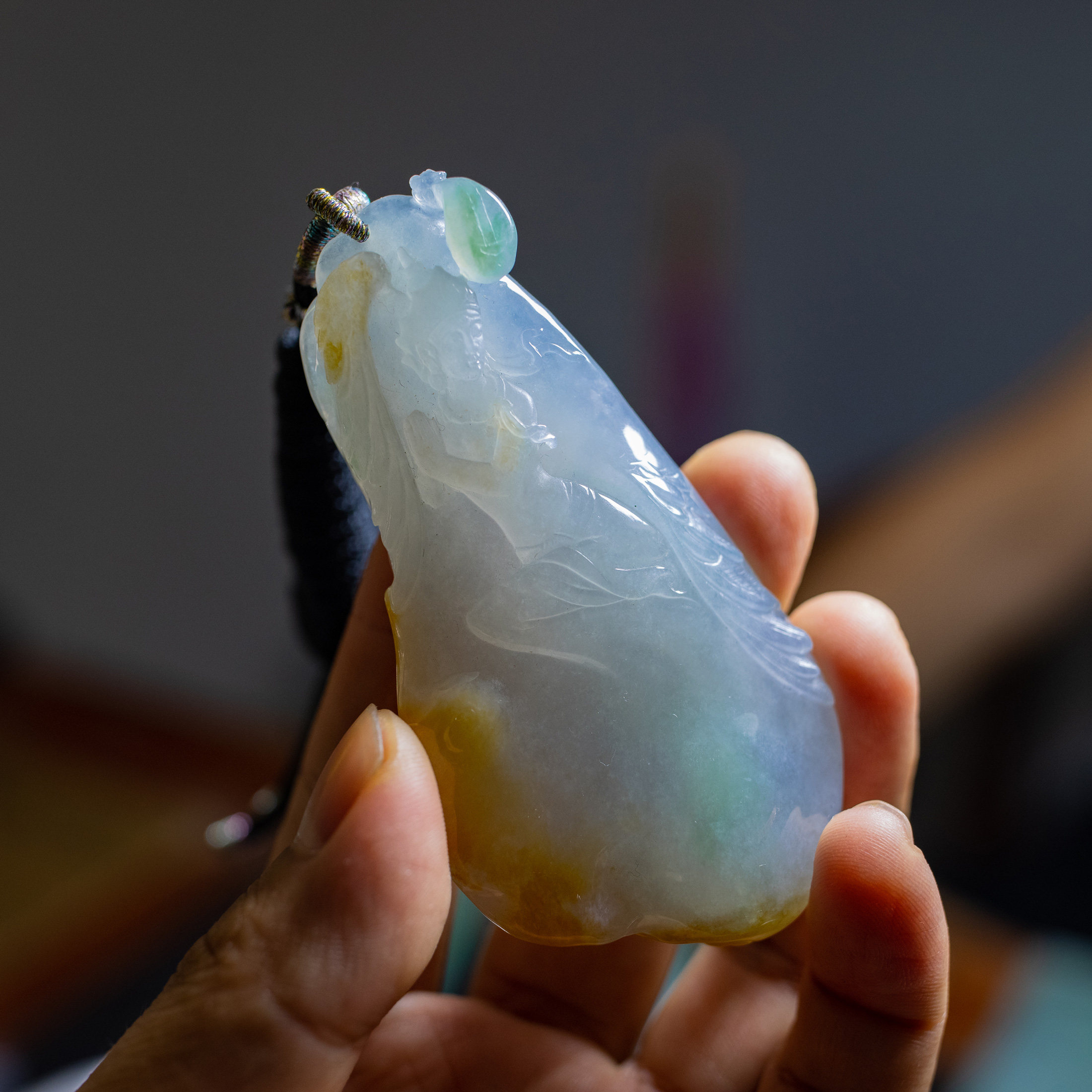 天然翡翠吊坠挂件飞天俏雕冰种jxx4093颈饰