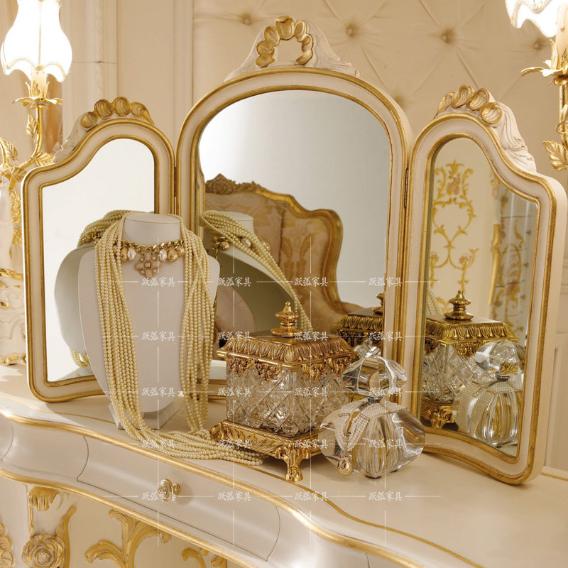 高端定制别墅奢华欧式实木雕花梳妆台法式贵族梳妆台