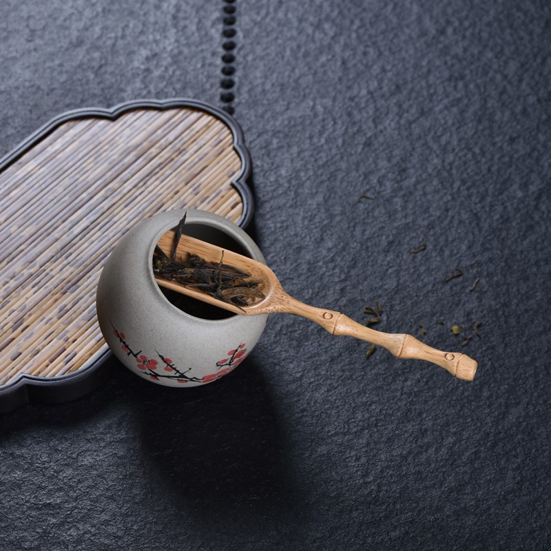 茶勺竹子雕刻茶匙竹制茶铲茶叶勺子茶具配件茶匙