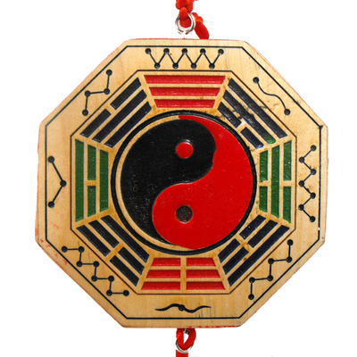 彩绘桃木八卦挂件木雕太极七星八卦阵家居客厅玄关装饰礼品摆件