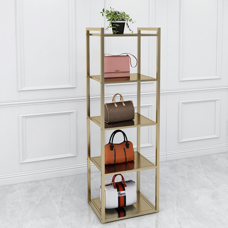 服装店展示架女装衣服货架店铺装饰设计落地挂衣架专用金色挂衣杆