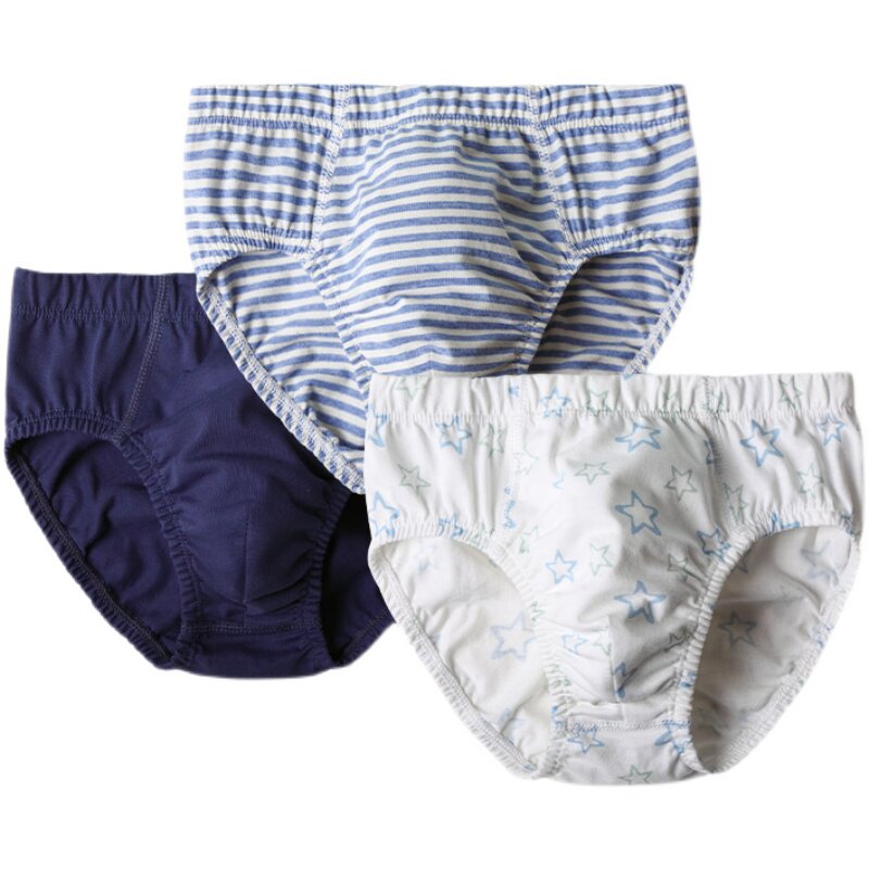 乐桃有机儿童内裤纯棉男童三角裤男孩学生青少年内裤