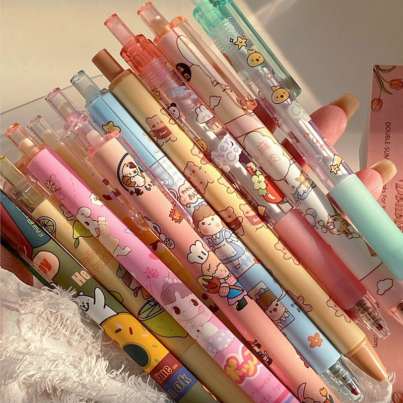 按动动笔中性笔高颜值手感好ins女生款日可爱盲盒中性笔