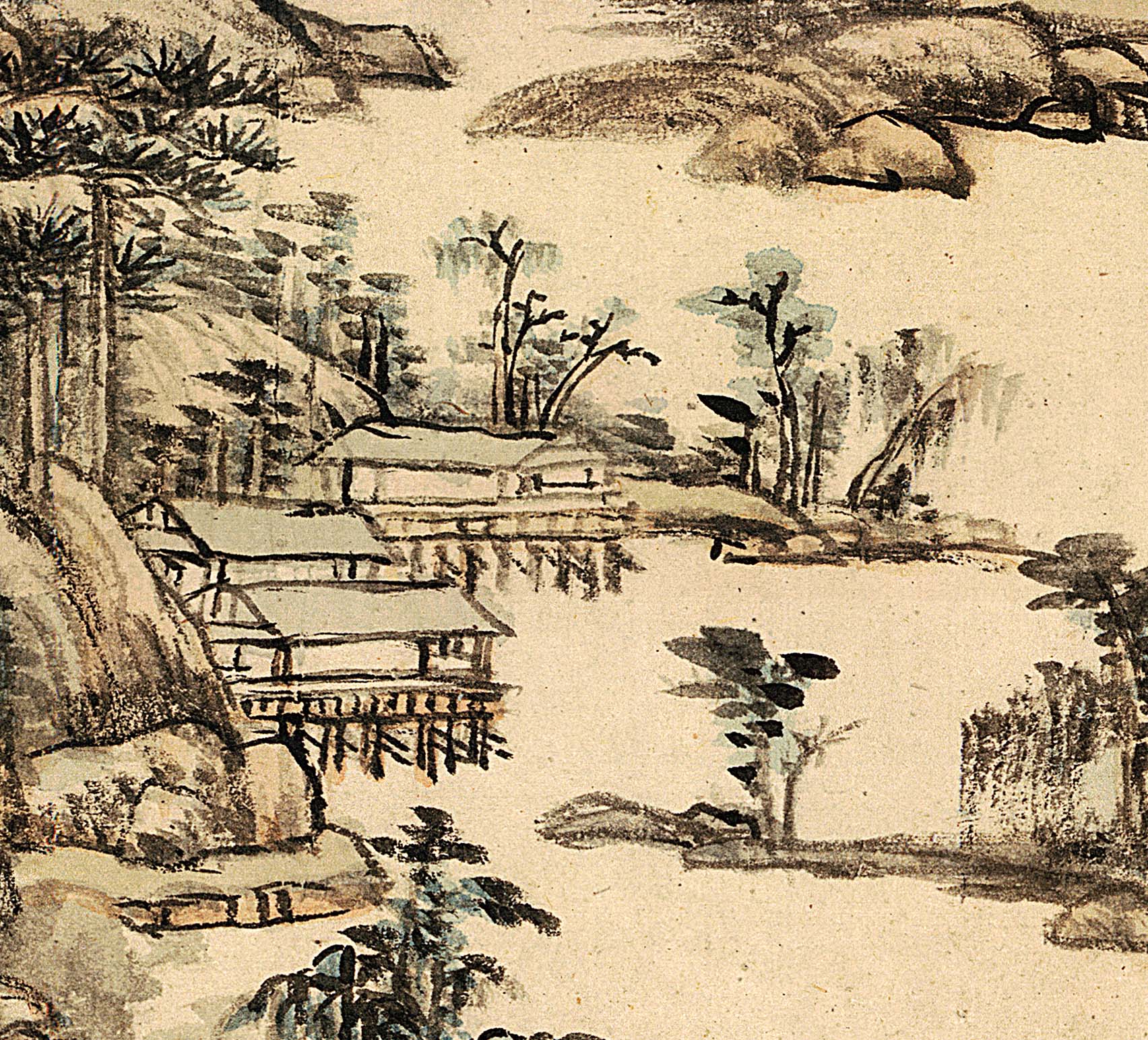 清王原祁山中早春图纸立轴中国古代名家名画国画