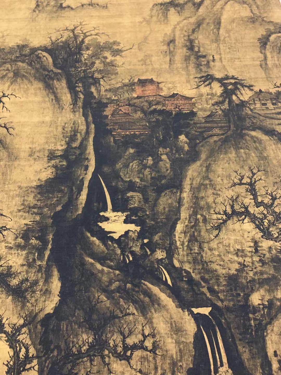 北宋郭熙早春绢本中国山水画临摹范本超高高清国画