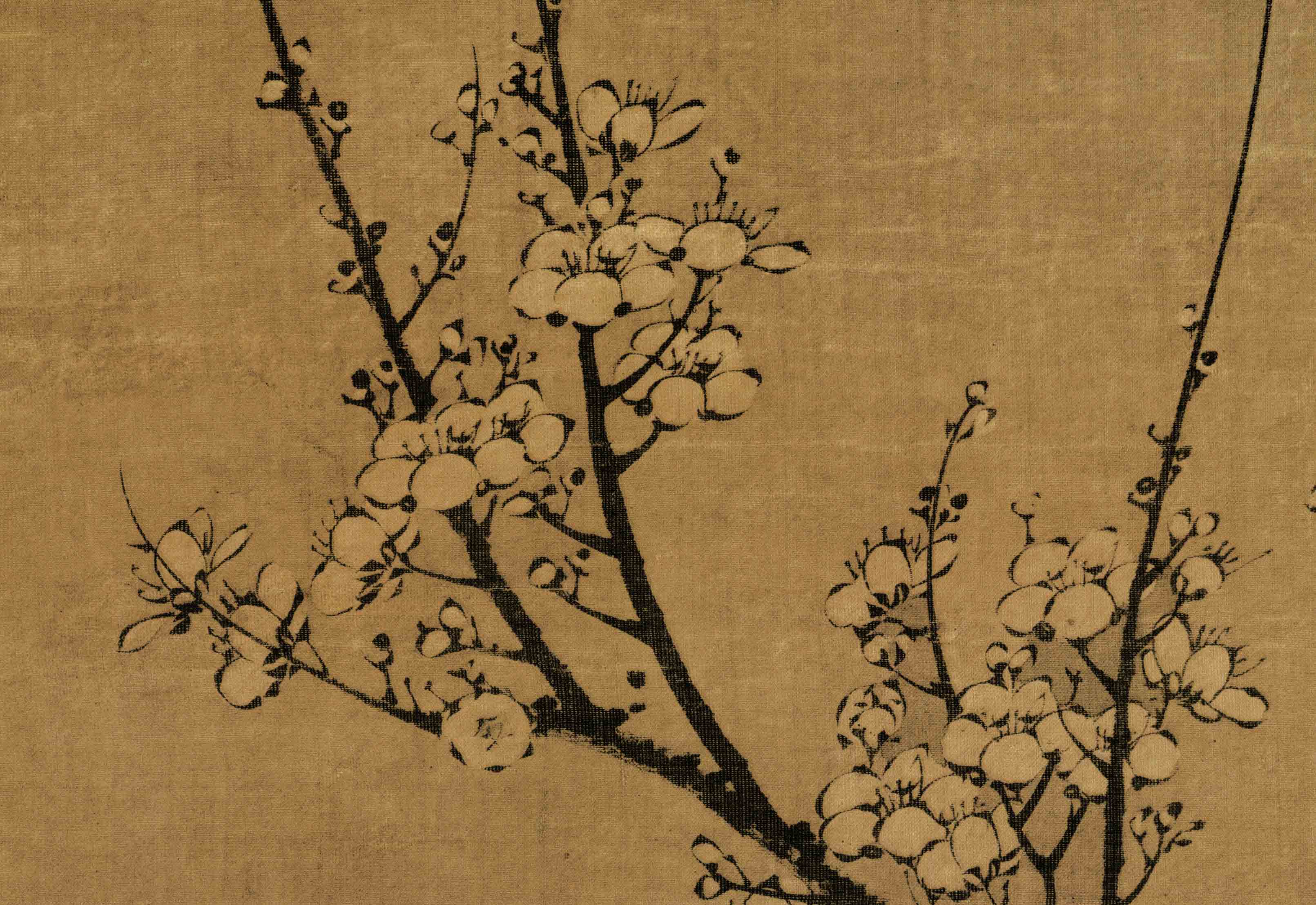 1元王冕南枝春早图绢本水墨画立轴挂画装饰画高清国画