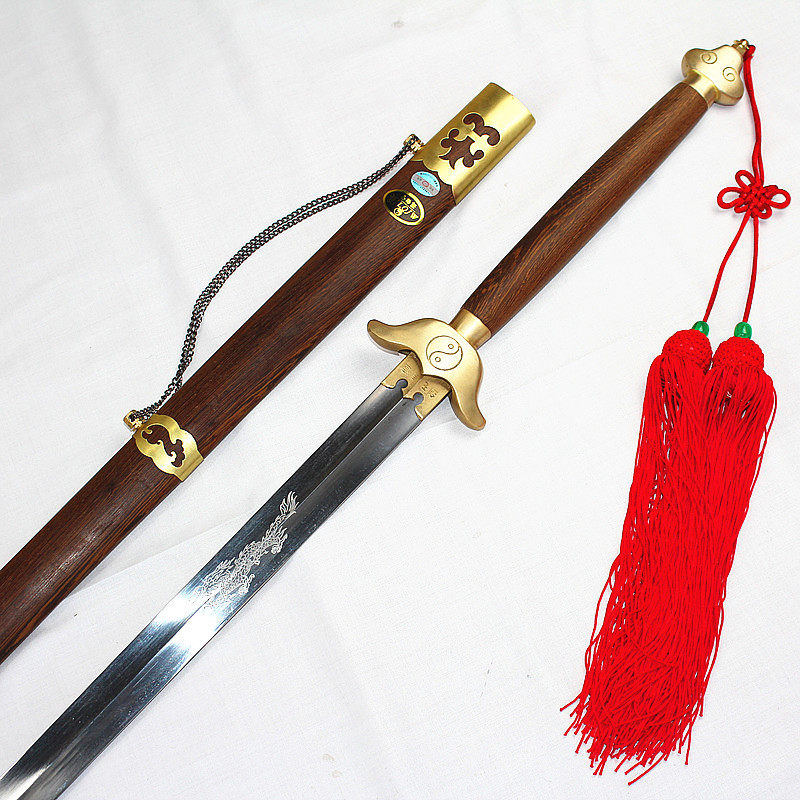太极剑龙泉卫武宝剑不锈钢加长纯铜晨练八卦剑软剑太极剑