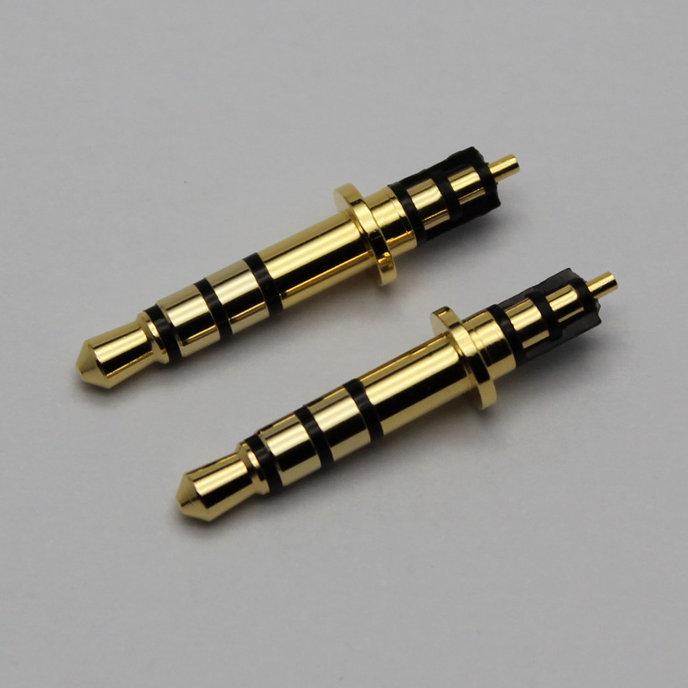 耳机厂家插针dc3四极外露黑胶镀金耳麦5mm连接器