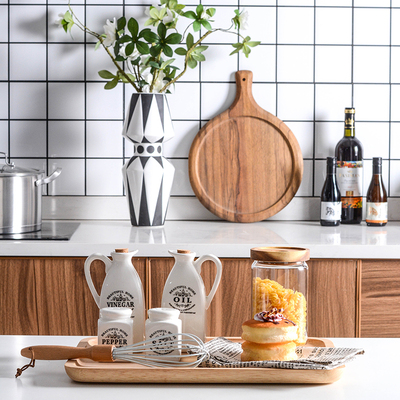 样板房间厨房摆件橱柜饰品陶瓷仿真食物蛋糕组合简约花艺软装摆设