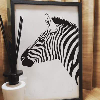 卫生间装饰画餐厅壁画浴室厕所防水简约斑马北欧相框