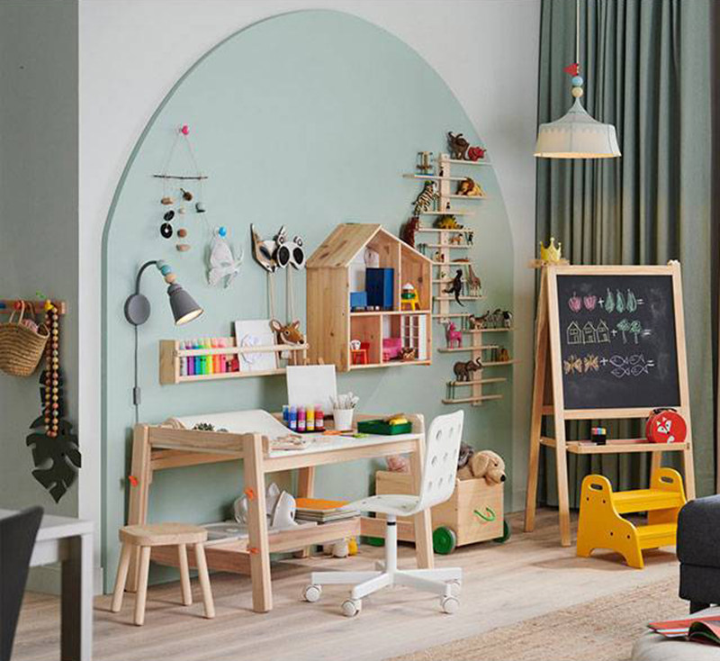 宜家ikea福丽萨特实木儿童儿童书书桌可调高度儿童书桌椅