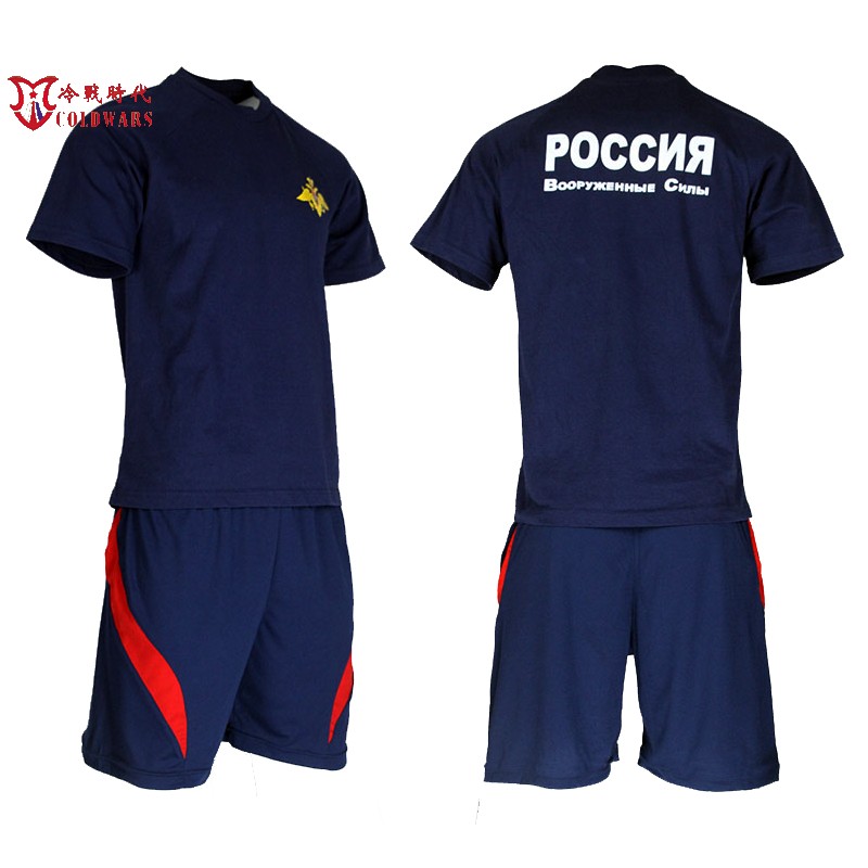 俄罗斯 俄军公发08/11夏季体能服 训练服 短袖T恤短裤 运动服