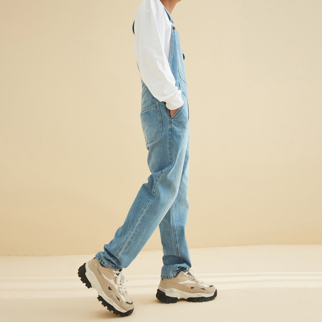 美特斯邦威工装背带裤男2020新款春季潮流帅气宽松牛仔裤