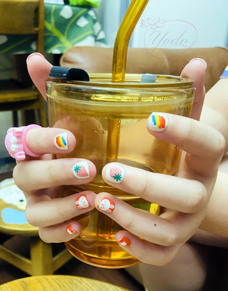 儿童指甲甲片oura欧拉女孩美甲贴片可爱安全美甲工具