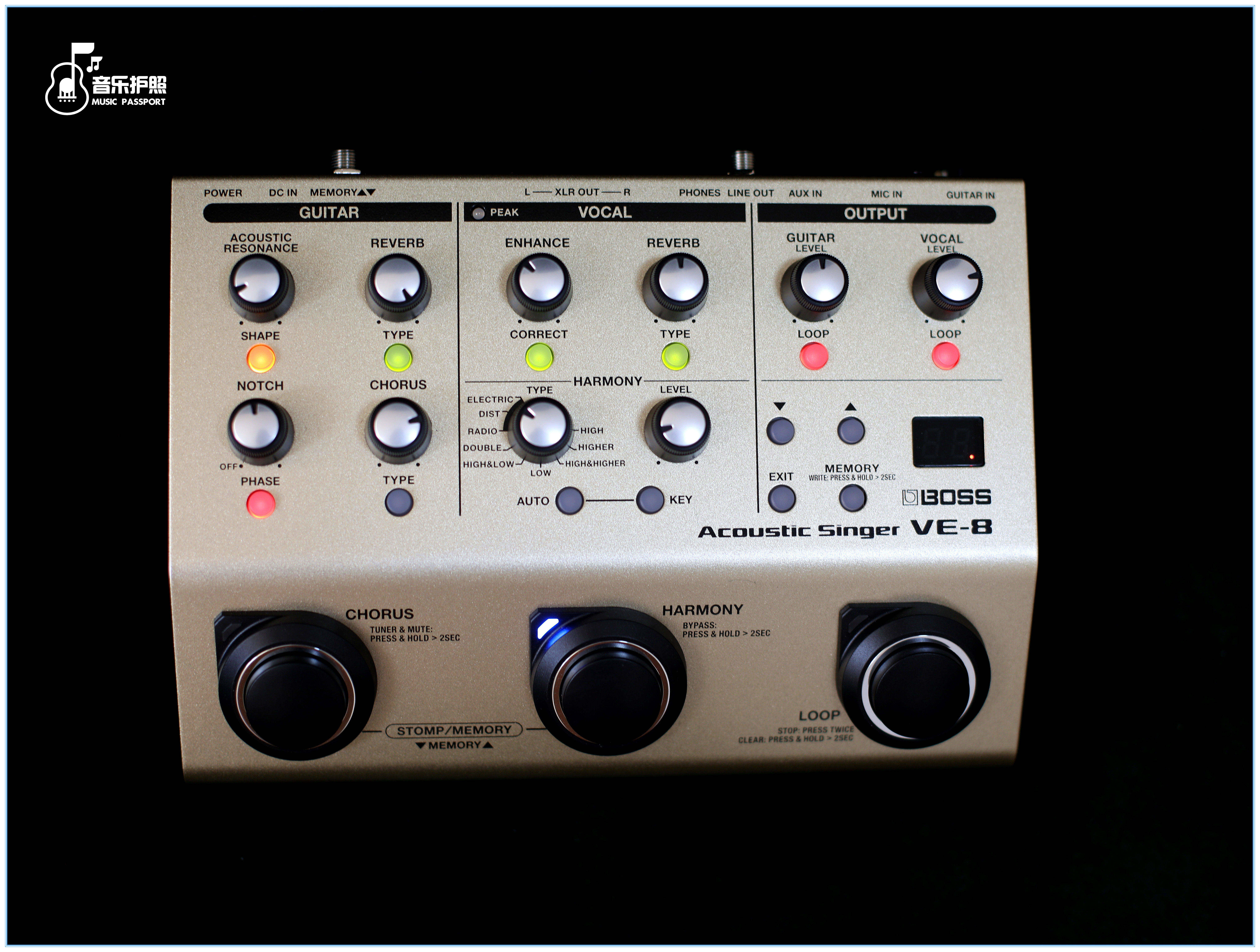 罗兰boss人声和声效果器电箱木吉吉他弹唱ve8综合效果器