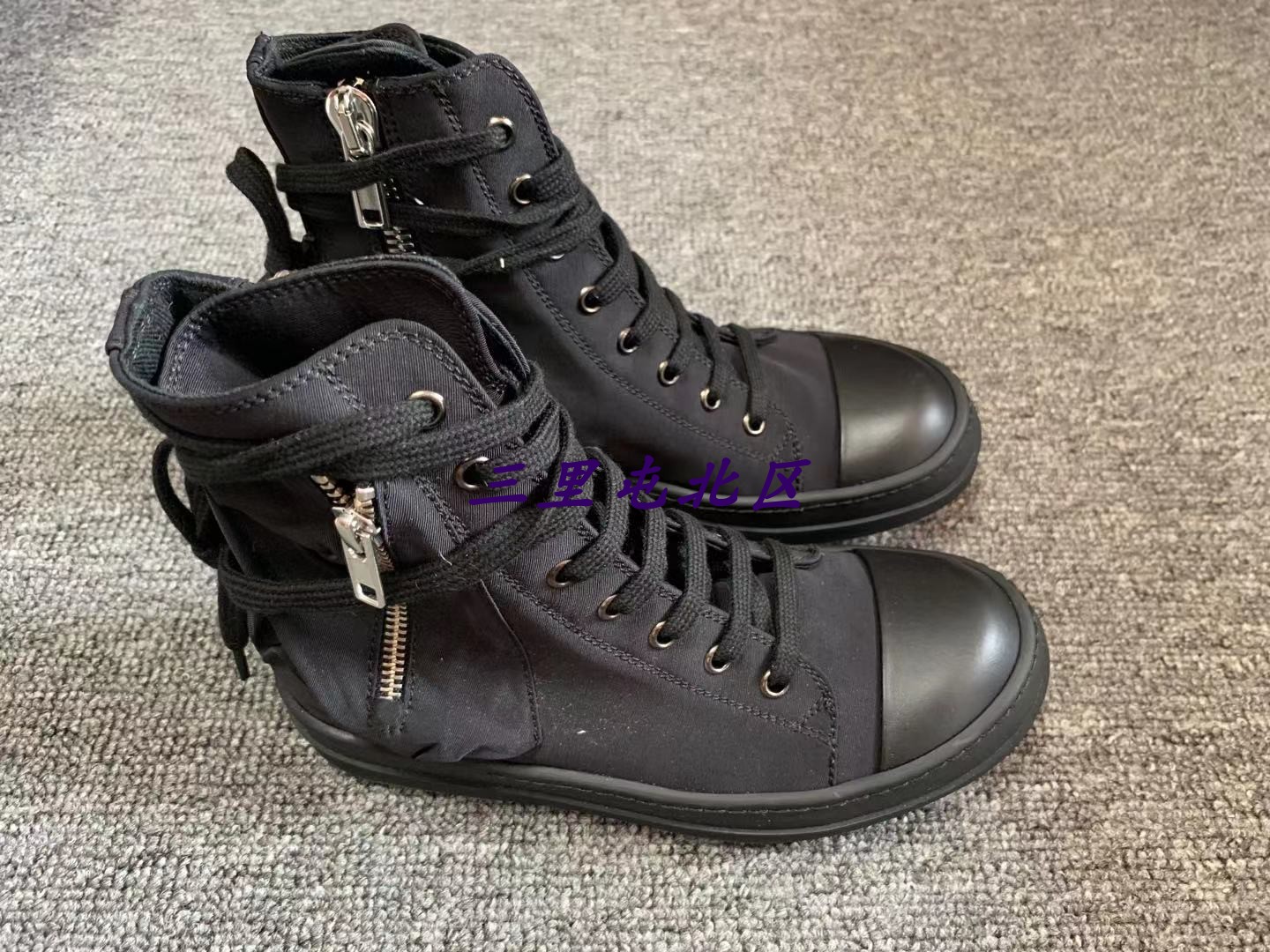 三里北区现货暗黑rickowensdrkshdw女款高帮板意大利高帮鞋