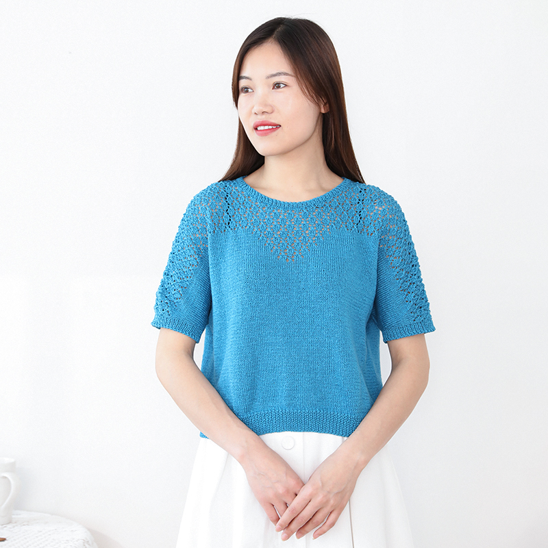 毛儿手扁带diy编织手工新手棒针材料上衣短袖diy编织材料包