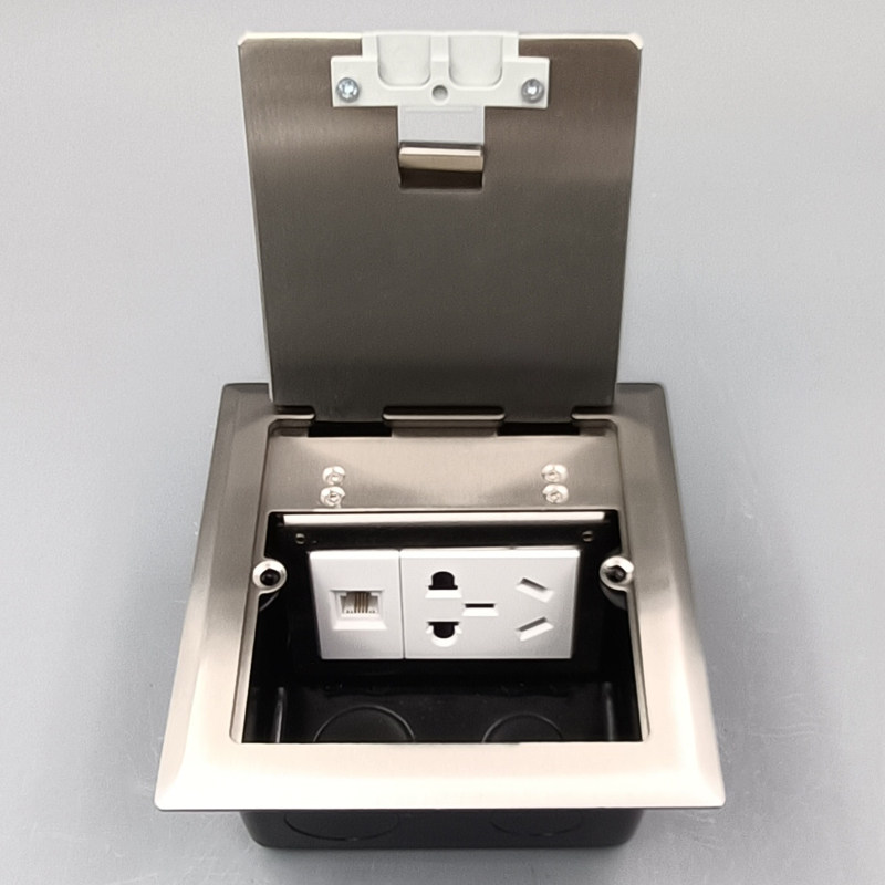 网络大理石防水地板藏式隐藏开启瑞博双侧不锈钢地插