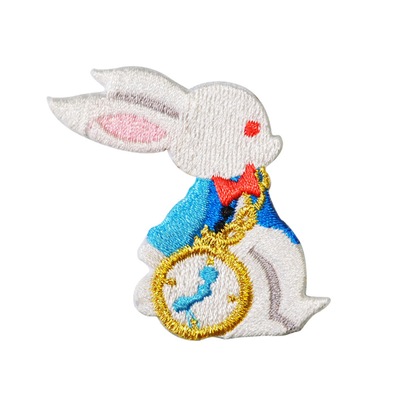 爱丽丝时光兔子刺绣布贴衣服熨烫补丁贴时尚包包布贴