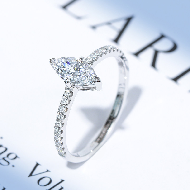 钻石万伦珠宝gia裸钻50分钻戒1克拉马眼形手饰