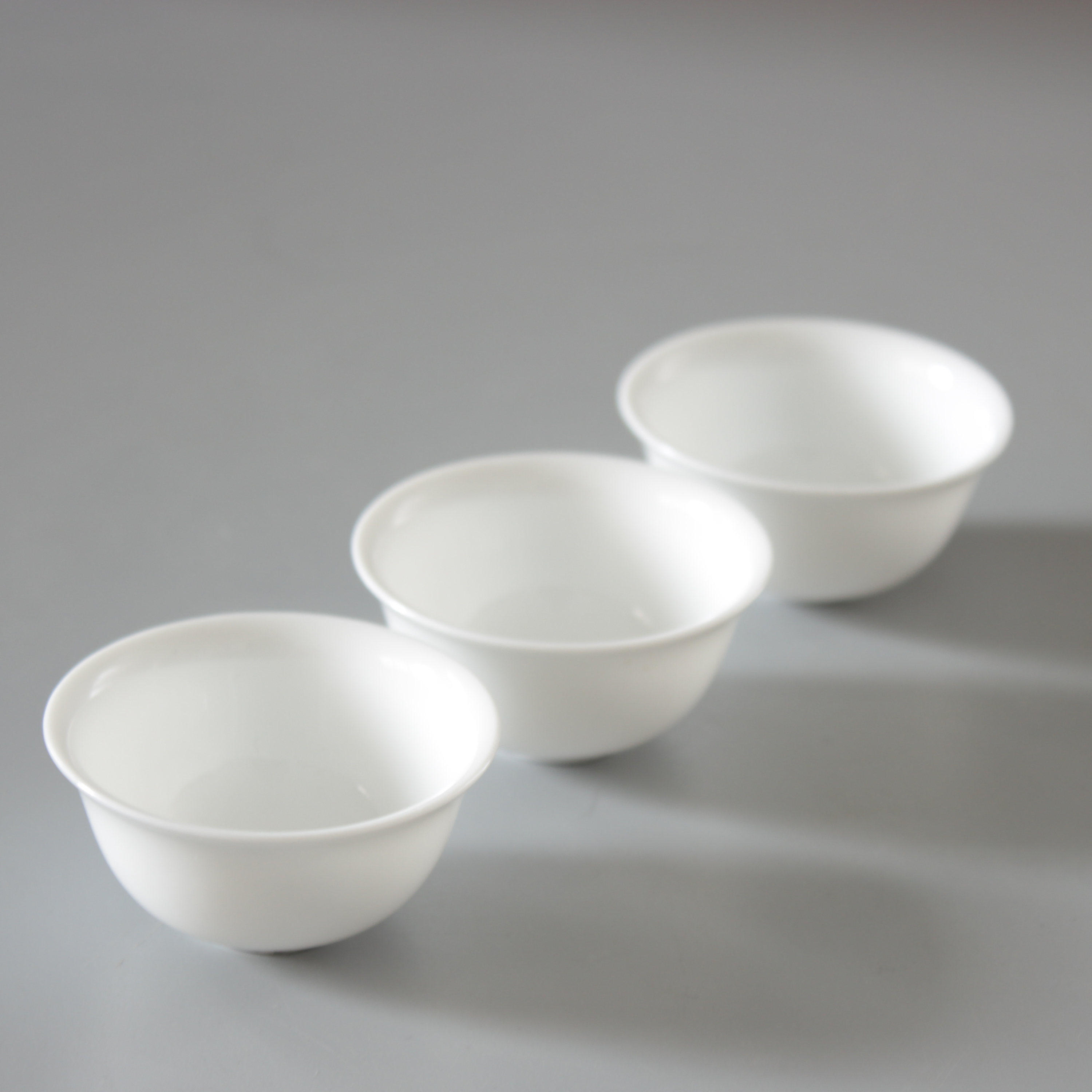 白瓷茶杯潮州功夫功夫茶茶具盖碗盖碗茶高白瓷茶碗功夫茶具