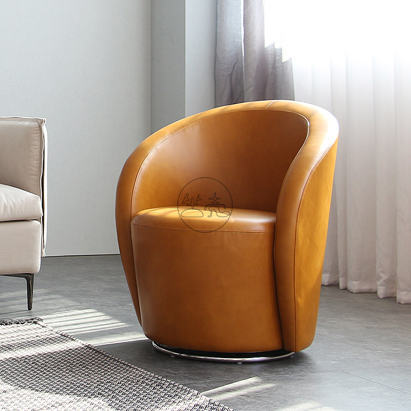 沙发意式极简真皮旋转阳台圆形lacividinaspeak沙发椅