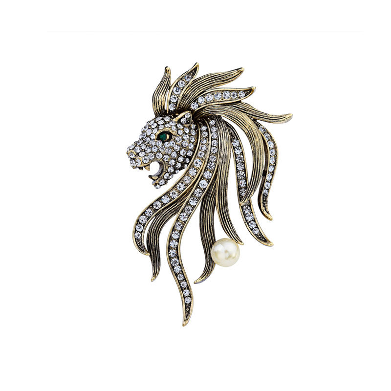 狮子胸针ins潮个性男西装胸花领针配饰复古英伦别针徽章xongzhen