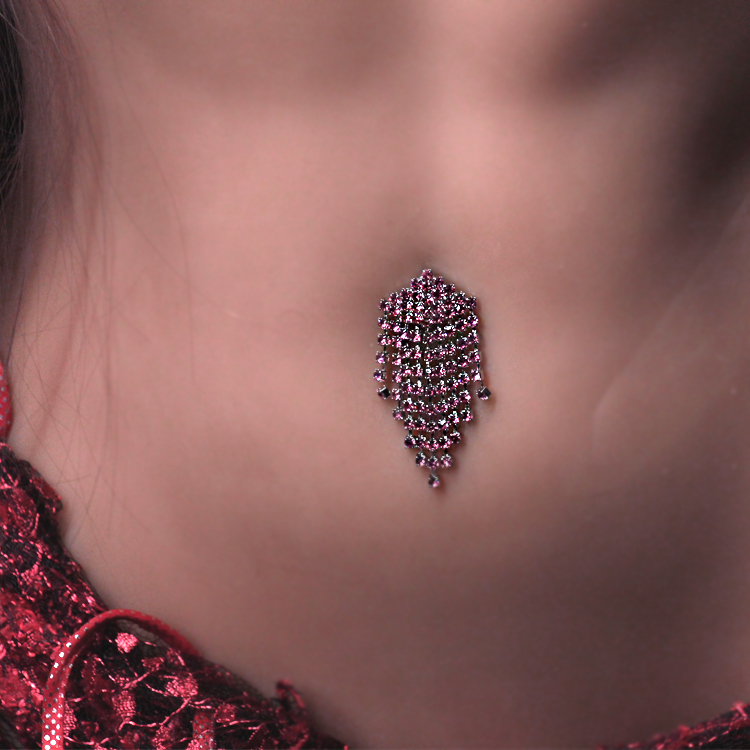 钛钢倒扣脐钉流苏脐钉肚皮舞配饰性感舞台穿刺饰品个性脐钉肚脐扣