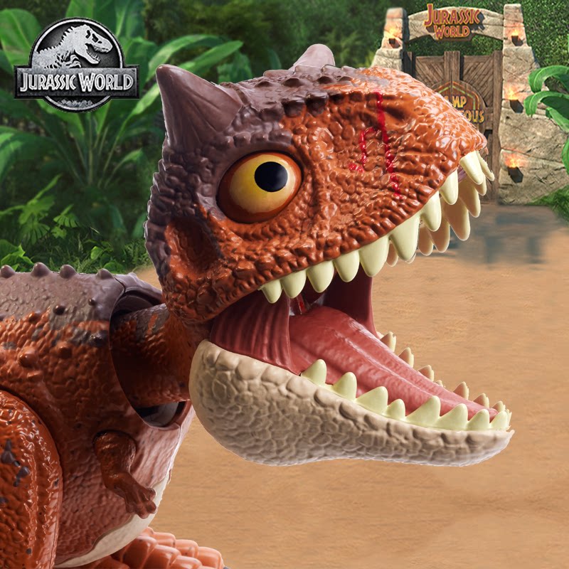 美泰侏罗纪世界互动萌宠牛龙食肉恐龙模型发声仿真