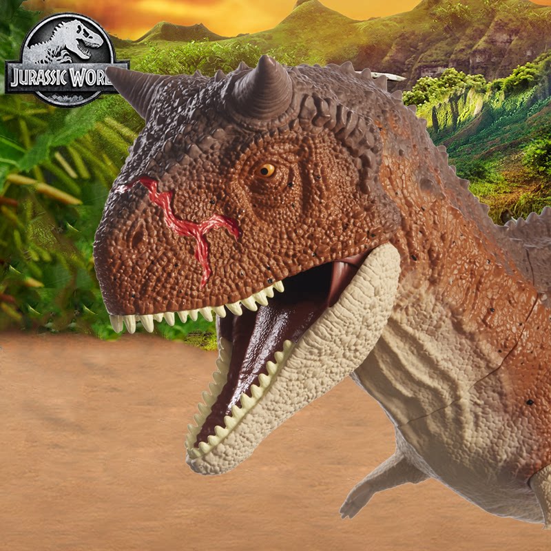 美泰侏罗纪世界白垩冒险营同款1米巨型战损牛龙仿真