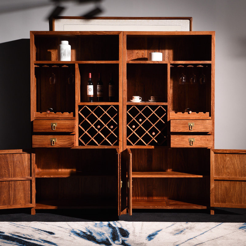刺猬实木玄关中式新中式紫檀陈列花梨置物柜客厅酒柜