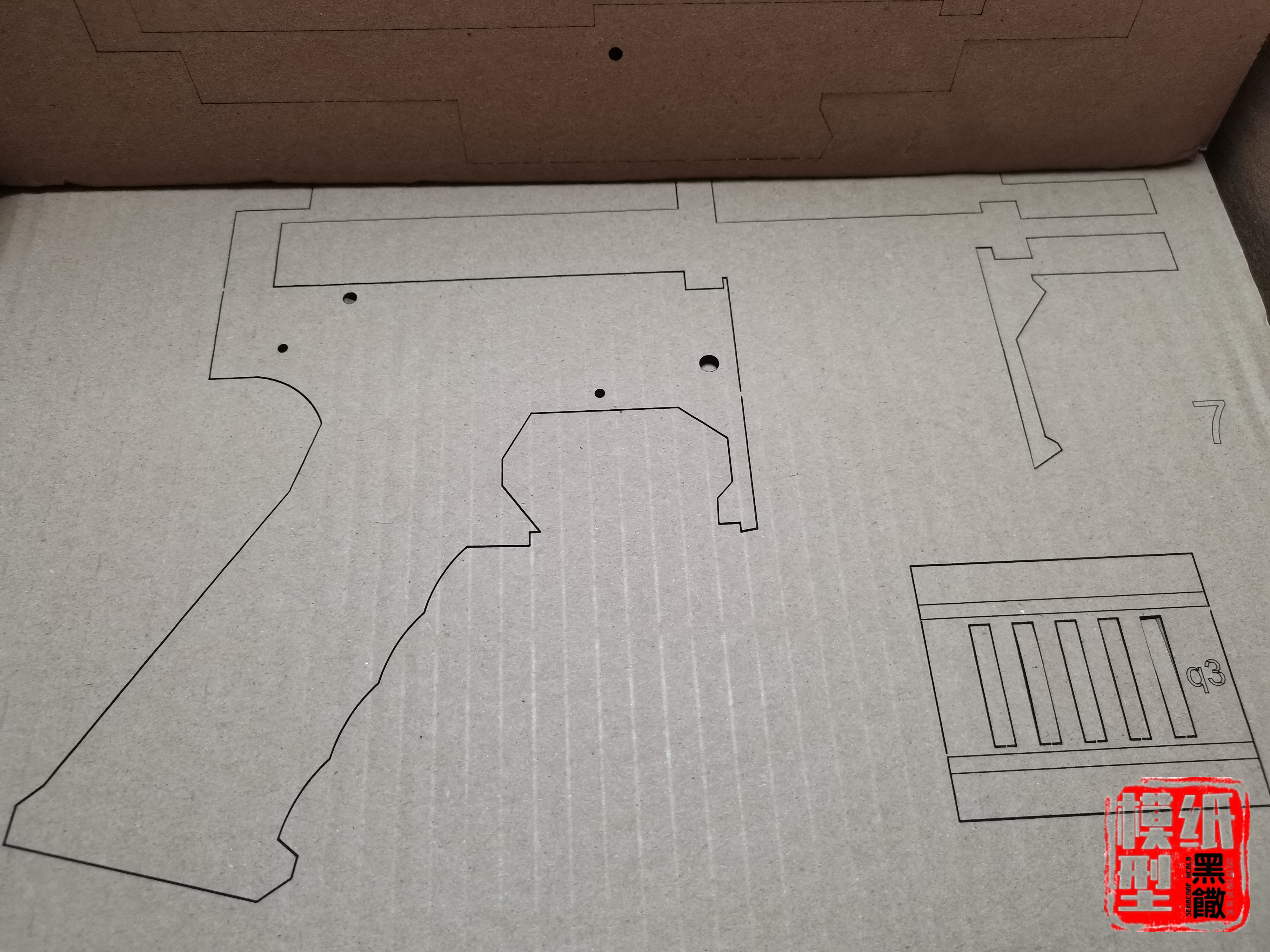 模型m416突击步枪纸板实物切割板材材料diy其他类型纸模