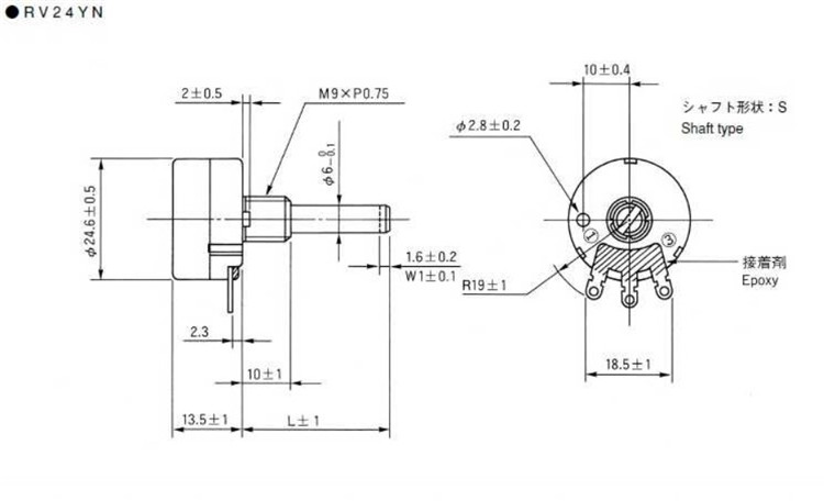 电位器原装进口rv24yn20sb103b10k变频器调速电位器