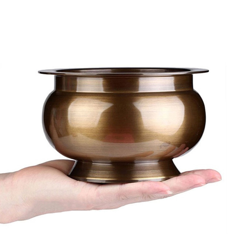 供佛香炉纯铜光身香灰炉家用室内供奉拜神用品烧香拜佛的香坛碗楼