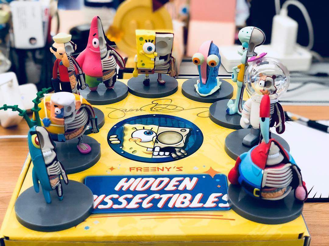 现货mightyjaxx正版海绵宝宝派大星骷髅公仔手办玩偶潮玩盲盒