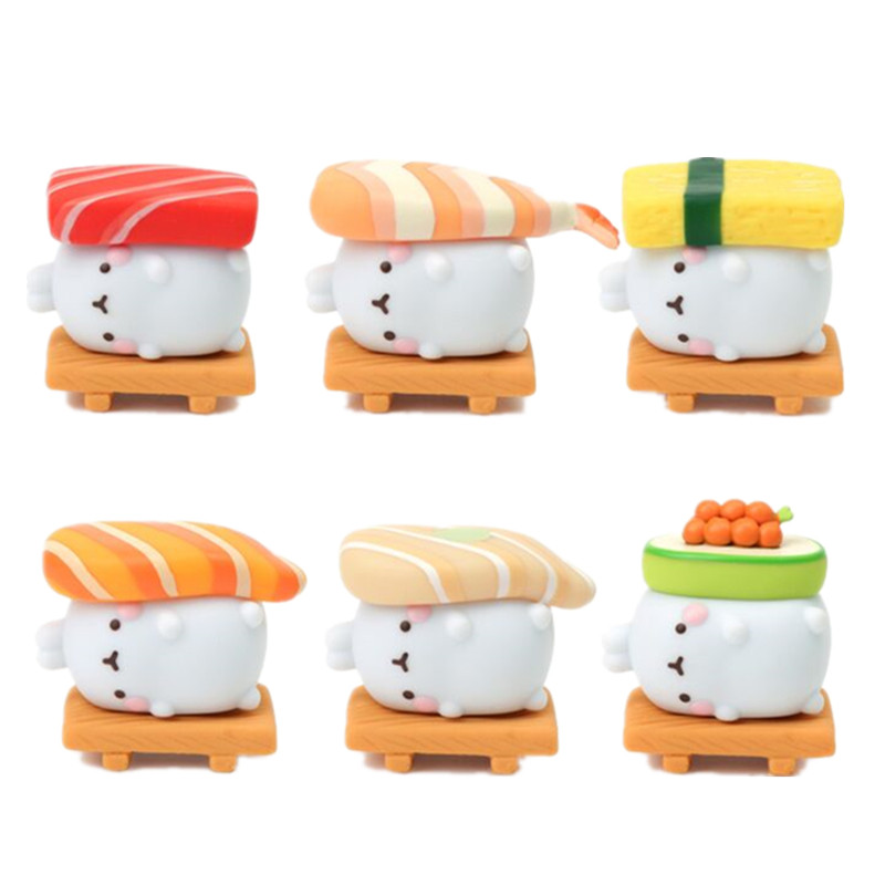 现货韩国正版molang兔盲盒日式三文鱼寿司土豆手办潮玩盲盒