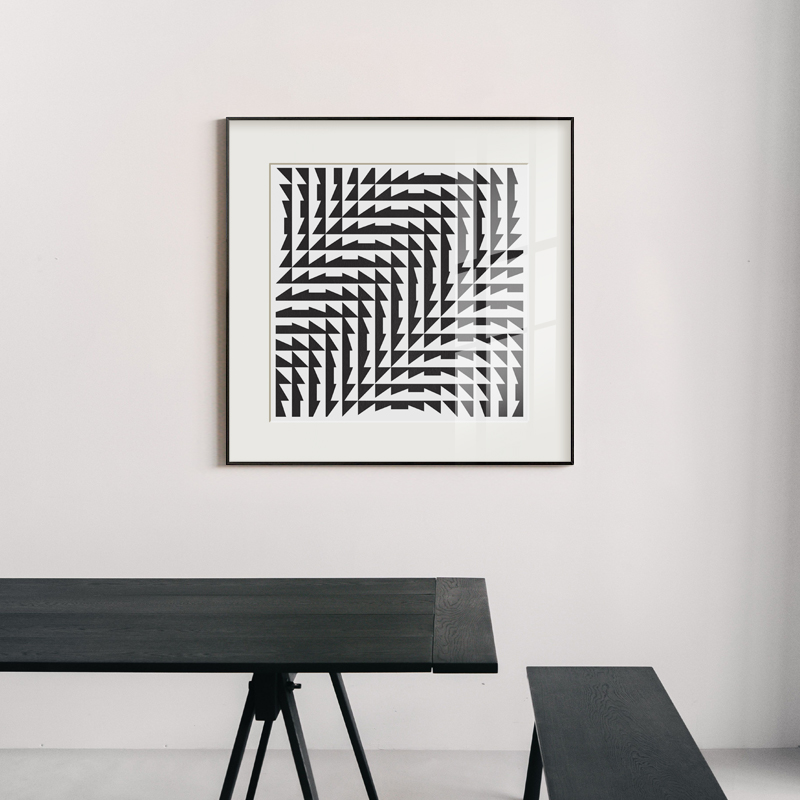 现代极简风格装饰画黑白几何抽象挂画工业样板现代装饰画