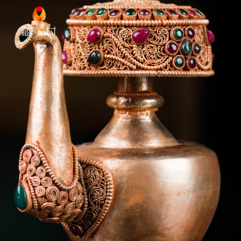 藏村尼泊尔掐丝手工净水水瓶供佛贲巴壶密宗灌顶摆件