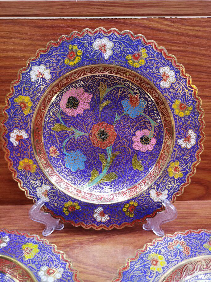 印度手工艺品进口铜器铜雕异域工艺礼品装饰彩绘家居摆件