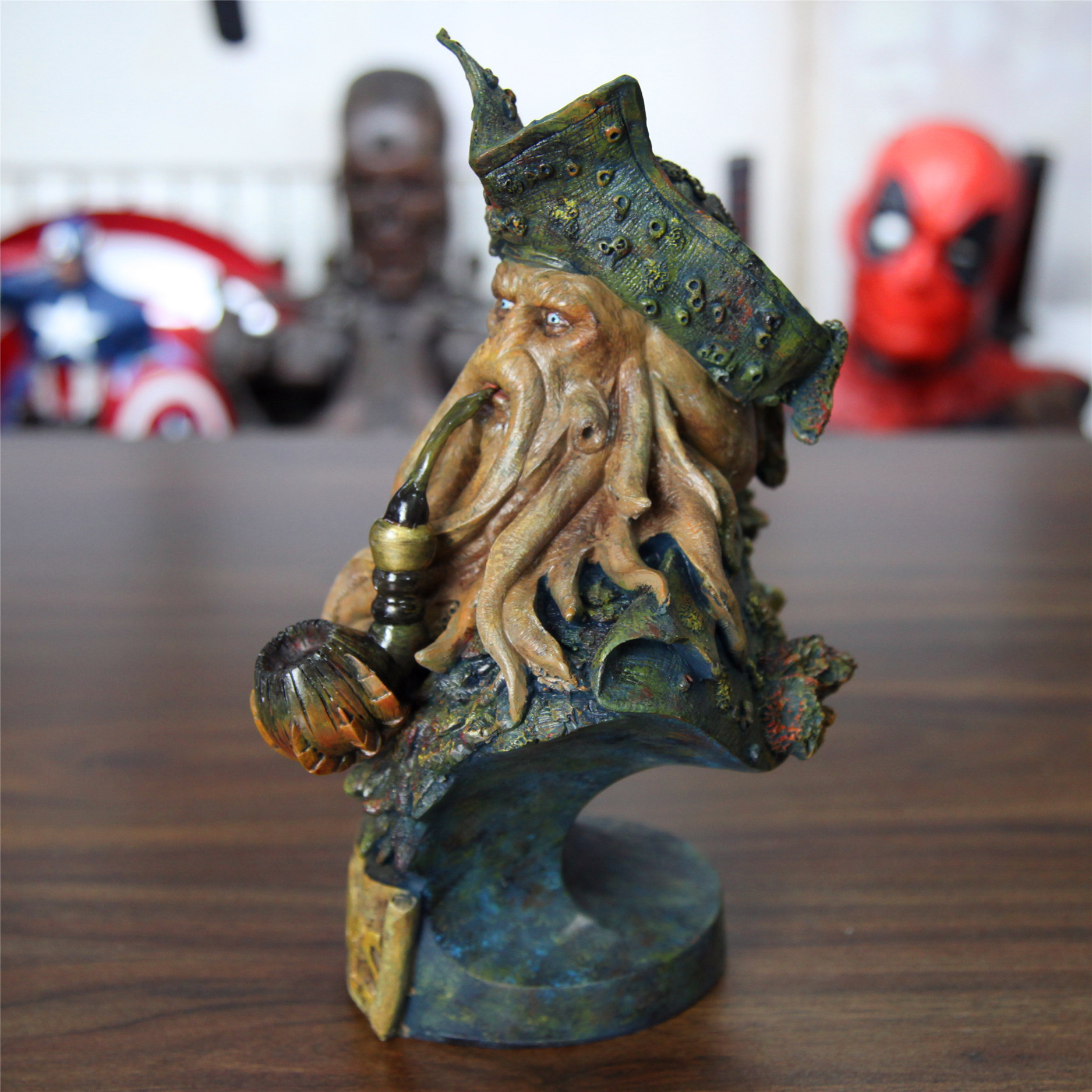 船长加勒比海盗davyjones戴维琼斯章鱼雕像彩色胸像手办