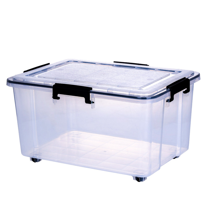 收纳密封塑料透明带盖防潮衣物被子整理环保收纳箱