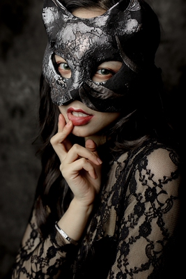 燕尾蝶猫女手工银色烫金黑色狐狸古风跑步面具