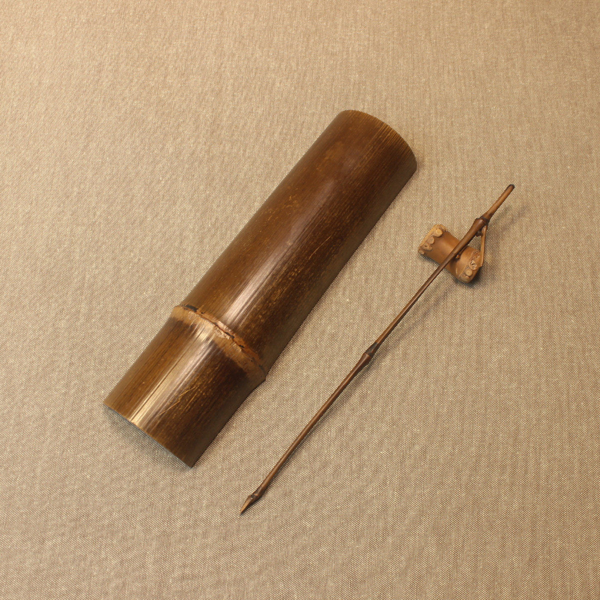 新品竹制赏茶手工打磨茶针搁置三件件套茶道茶道