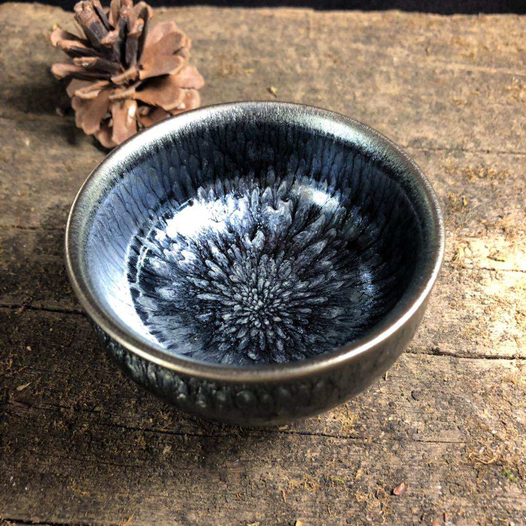 老地方束口茶杯主人百花敞口撇口敛口原矿建盏茶杯