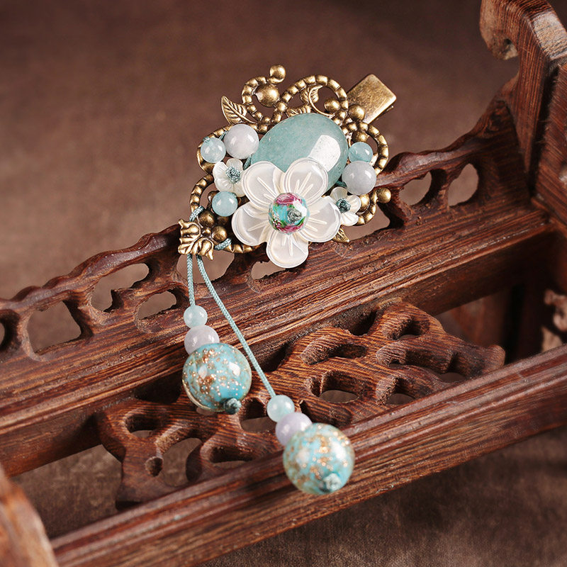 古风发夹发饰复古汉服头饰品发卡成人流苏步摇半扎发顶夹夹子仙女