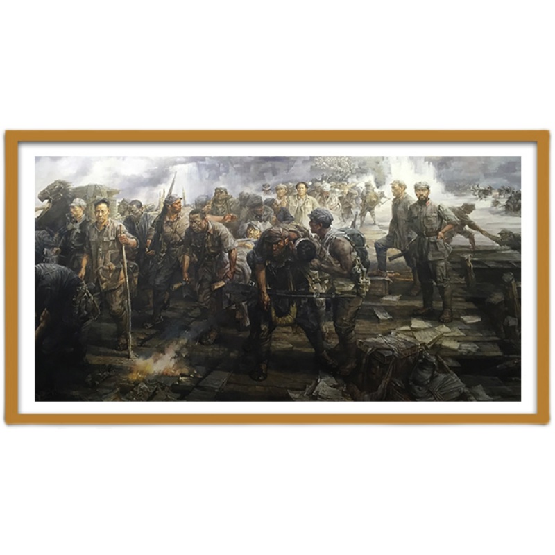 红军长征湘江战役装饰画红色革命题材现代简约挂画