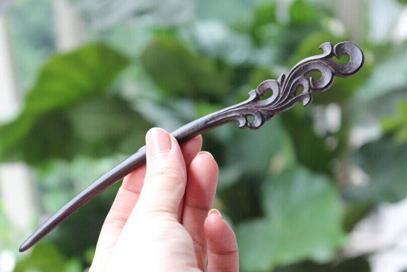 木簪包邮沧澜绝美檀木发簪古典盘发古装发饰发饰