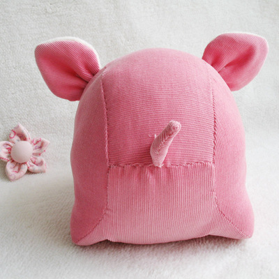 小猪粉红色灯芯绒玩偶布偶玩具手工拼布布艺慢品时光缝纫diy材料套装